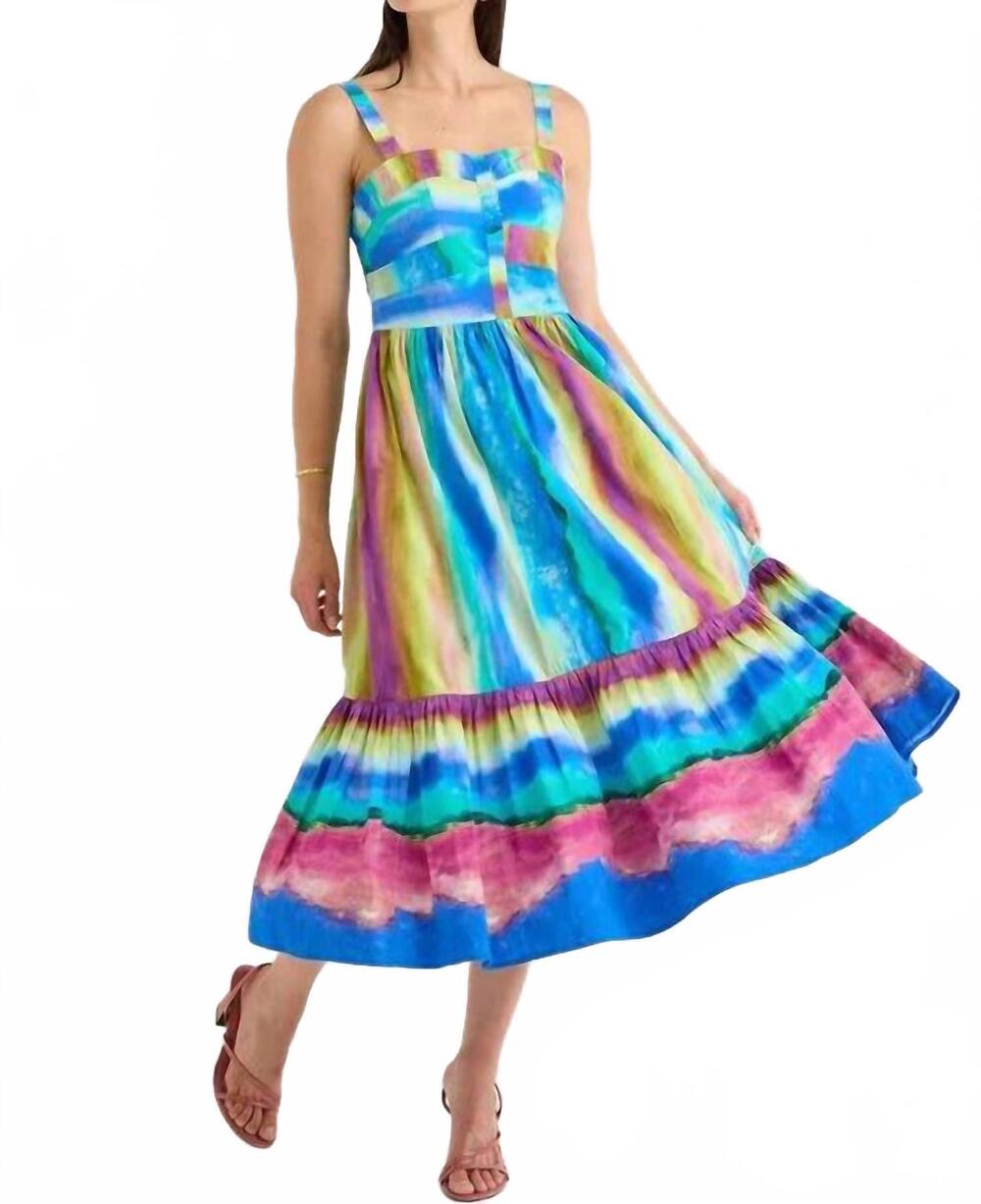 NEW ALIVIA sunset stripe gianna dress in multi